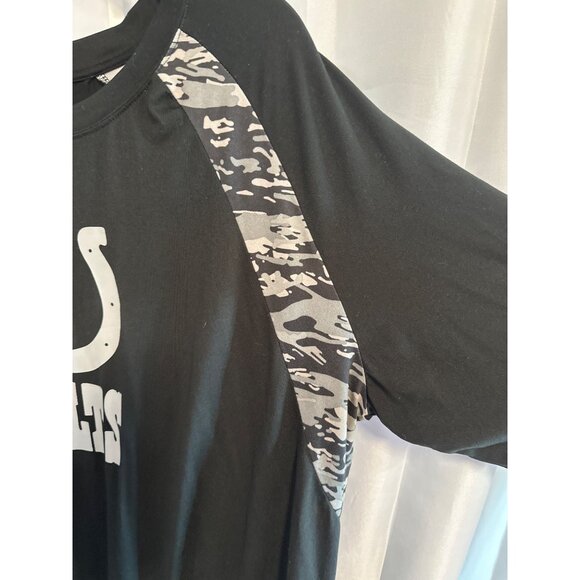 NFL Team Apparel Colts Black & Gray Camo Raglan T-Shirt 2XL - Picture 4 of 6